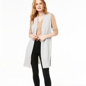 Like New Lockhart Black Cashmere Duster Long Vest M #QuietLuxury